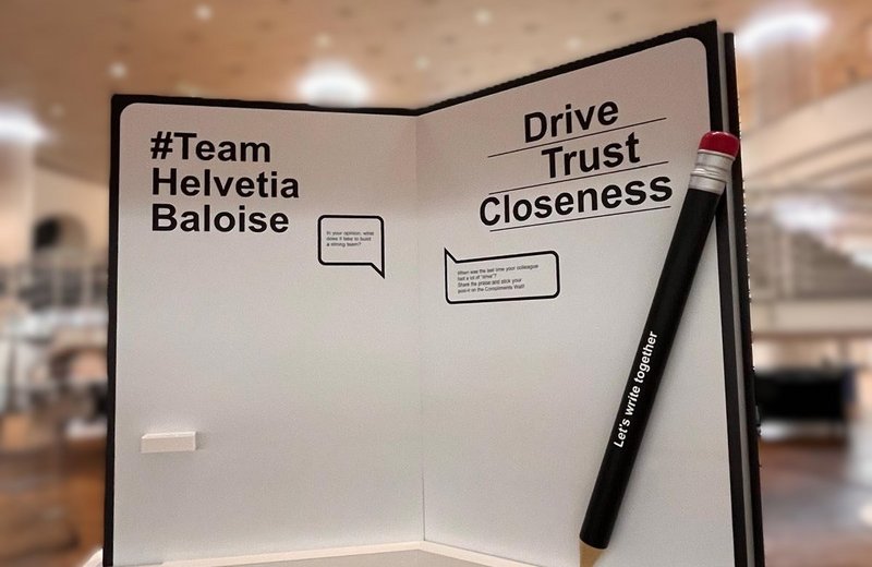 Überdimensionales Buch für den Mitarbeitenden-Event «Unwritten» 